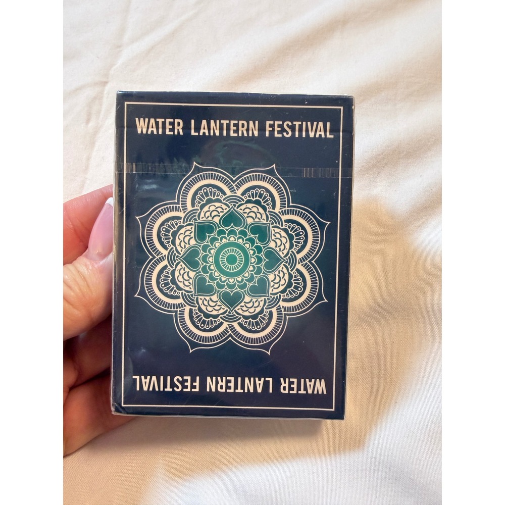 Water Lantern Festival Playing Cards Navy Blue Mandala Randy Pausch Quote New
